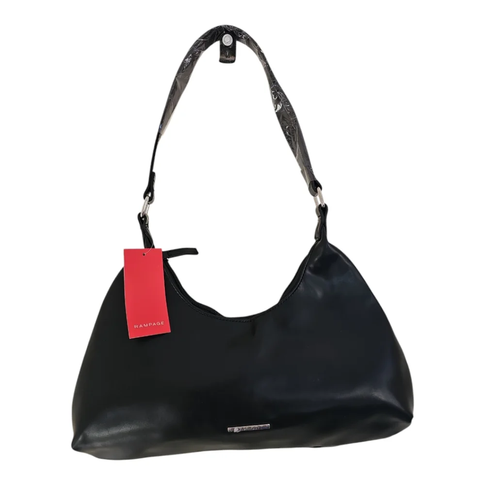 Rampage Black Structured Hobo Classic 90s Style Shoulder Bag NWT